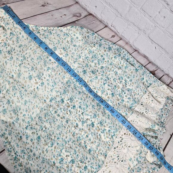 Judith March Floral Halter Back Zip‎ Flowy Romper M - Picture 8 of 9